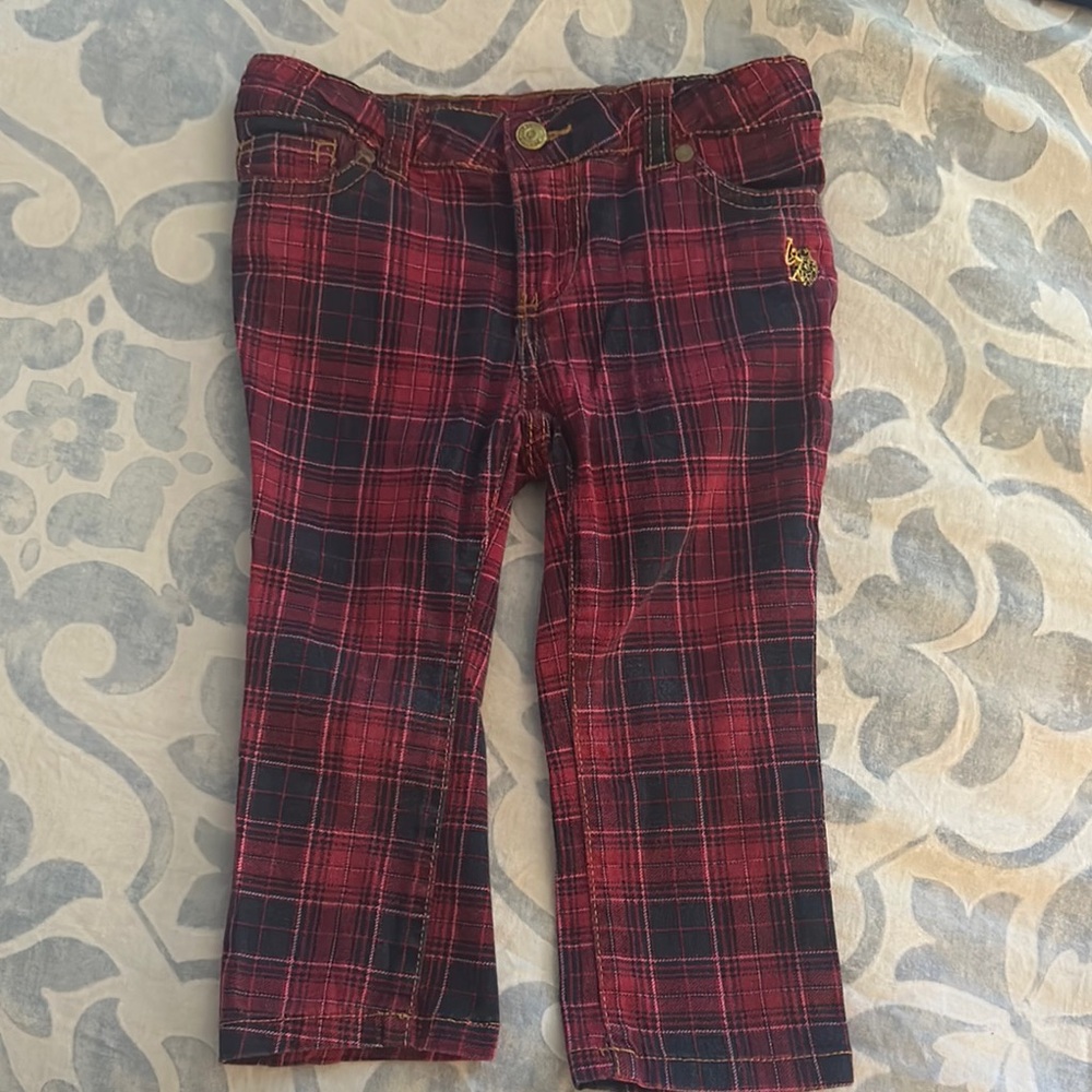 Plaid Kids Bottoms - Red and Black